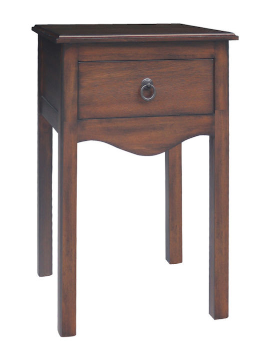 Classic Square Wooden Side Table Walnut L40xW40xH61cm