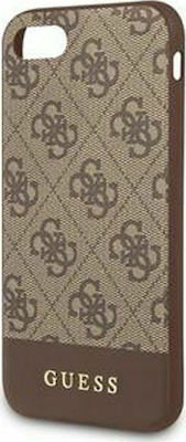 Guess 4G Stripe Fabric Back Cover Brown (iPhone SE 2022/2020/8/7)