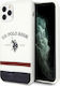 U.S. Polo Assn. Tricolor Back Cover Σιλικόνης Λευκό (iPhone 11 Pro)