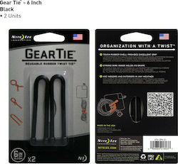 Niteize Rubber Twist Kabelbinder in Schwarz Farbe (2Stück) GT6-2PK-01 Niteize Rubber Twist Kabelbinder in Schwarz Farbe (2Stück) GT6-2PK-01