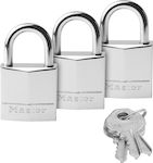 Master Lock 639EURTRI Oțel Lăcăt Încuietoare Shackle cu cheie 30mm 3buc