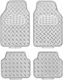 Auto Gs Set of Front and Rear Mats Universal 4pcs from Aluminum Silver