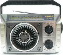 Meier MD-9392U Tabletop Radio Electric / Battery Silver