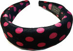 Hair comb st112 handmade black and fuchsia polka dot velvet