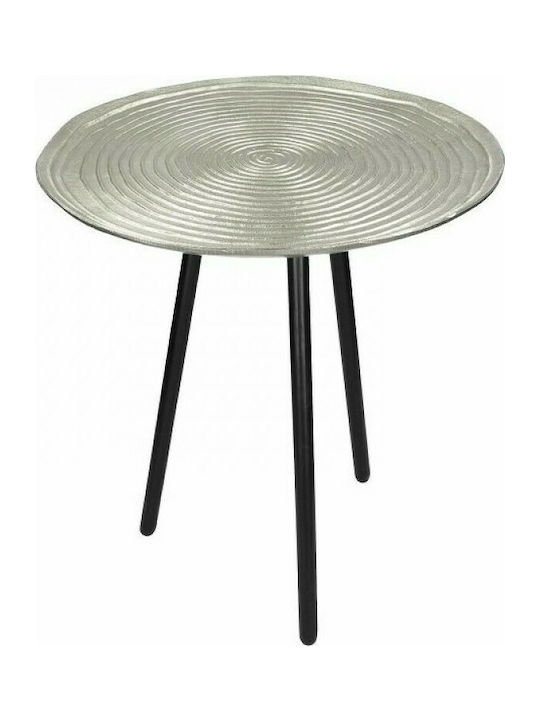 Round Aluminium Side Table Silver L41xW41xH45cm