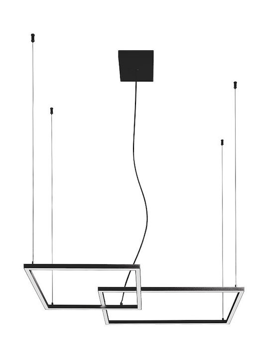 Perenz Cross Pendant Light LED with Warm to Cool White Light Black