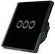 Next Systems Smart Touch Switch 3 Gangs Χωνευτός Διακόπτης Τοίχου Αφής Wi-Fi Μαύρος