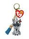 TY Silver Fabric Unicorn Keychain