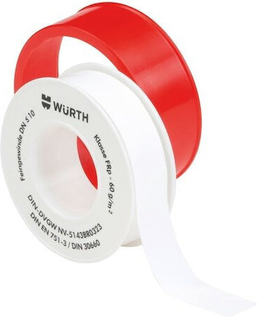 Wurth Insulation Tape 12mm x 12m Thread Insulation Tape 12mm x 12m x 0.1mm White