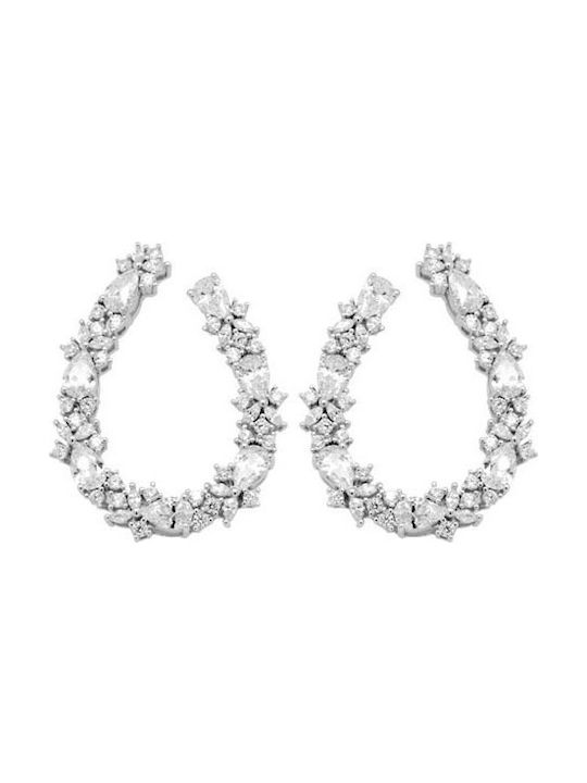 Bridal silver earrings 925 with cubic zirconia