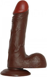 Toyz4lovers Real Rapture Earth Flavour Realistic Dildo Realistic Dildo with Scrotum & Suction Cup Brown 20cm