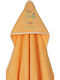 Pierre Cardin Baby Hooded Bath Towel I Love You To The Moon & Back Orange 75x75cm