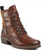 Leder Stiefeletten Damen Tabac Braun
