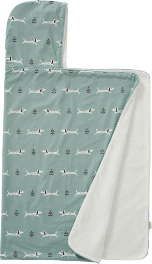 Fresk Baby Bath Towel Hooded Dachsy Turquoise 100x75cm