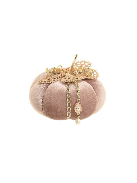 Inart Christmas Fabric Figure Pumpkin Pink 12x12x9cm