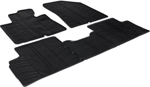 Gledring Set of Front and Rear Mats 5pcs Tray Type for Kia Carens 2013 Black