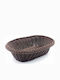 Homestyle Καλάθι Ψωμιού από Rattan σε Καφέ Χρώμα 24x16cm