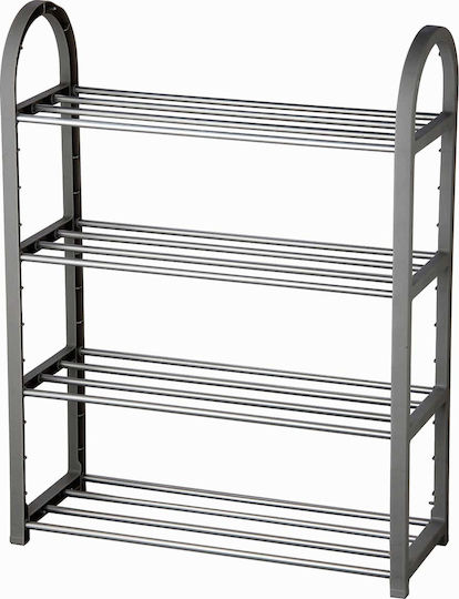 Plastik Schuhschrank mit 4 Regalen Gray L50xW18xH66cm Plastik Schuhschrank mit 4 Regalen Gray L50xW18xH66cm