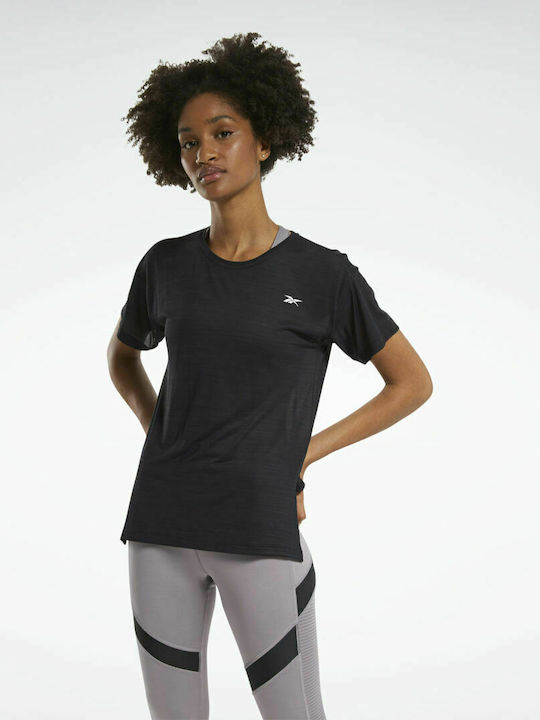 Reebok Workout Ready Activchill Damen Sportlich Bluse Kurzärmelig Schwarz