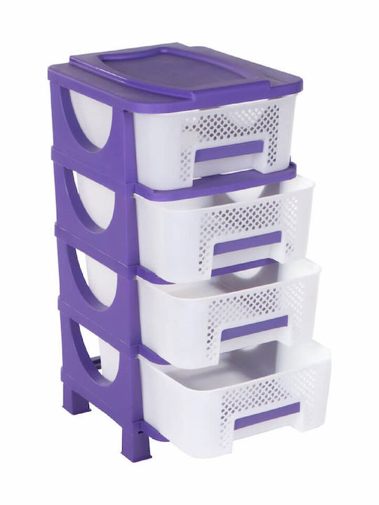 Homeplast Venus Perforated Plastic Drawers 4 Ti...