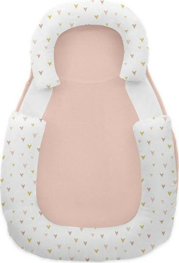 Kikka Boo Βρεφικό Μαξιλάρι Φωλιά Memory Foam Anti-Rollover Positioner Hearts Ροζ 60x40εκ.