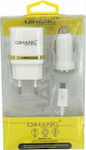 QIHANG Charger with USB-A Port and Cable micro USB Whites (QH-1570)