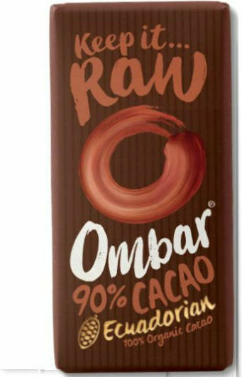 Ombar Organic Raw Organic Chocolate Dark Vegan with 90% Cocoa Sugar-Free 35gr