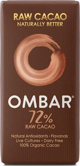 Ombar Organic Raw Organic Chocolate Dark Vegan with 72% Cocoa Sugar-Free 35gr