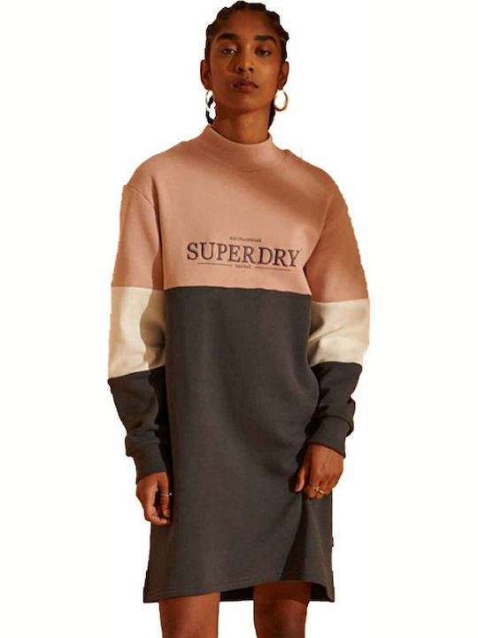 Superdry Iron Gate Mini Рокля Плетено С Висока Яка