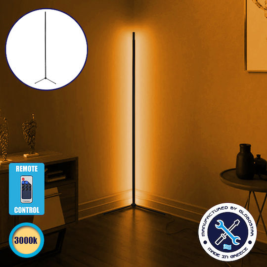 GloboStar LED Floor Lamp H150xW3cm. with Warm White Light 2880lm Black