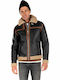 Jack & Jones Herren Winter Jacke Leder Braun