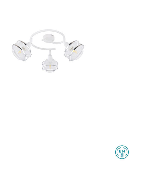 Globo Lighting Vigatto Modern Metallic Ceiling Mount Light with Socket E14 in White color 25pcs