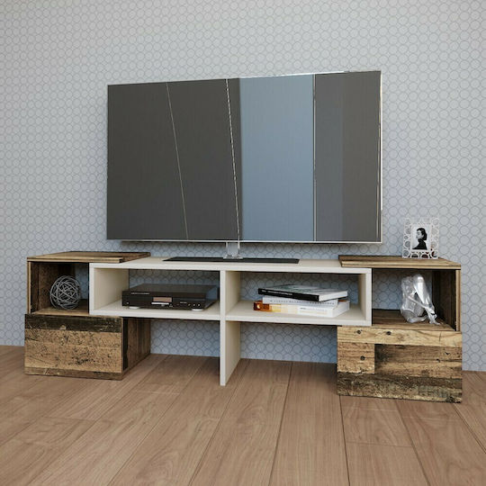 Orne Bodenstehend Beige-Weiß 141x32x39cm