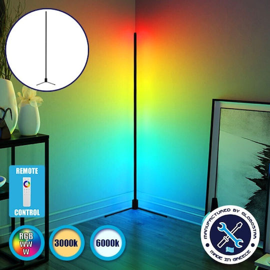 GloboStar LED Floor Lamp H250cm. with RGBW Light 150lm Black