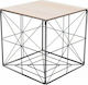 Square Metal Side Table Oak L40xW40xH40cm