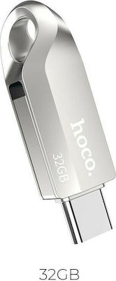 Hoco UD8 Smart 32GB USB 3.0 Stick με σύνδεση USB-C Ασημί