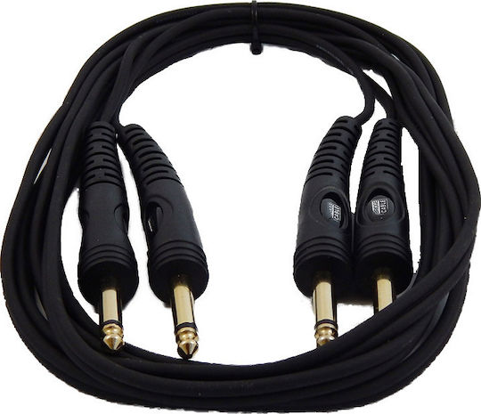 Bridgecable Cable 2x 6.3mm male - 2x 6.3mm male 3m (29-0642)