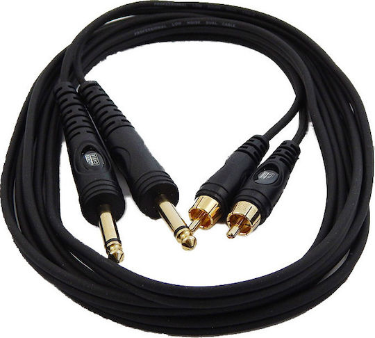 Bridgecable Cable 2x 6.3mm male - 2x RCA male 1.5m (29-0640)