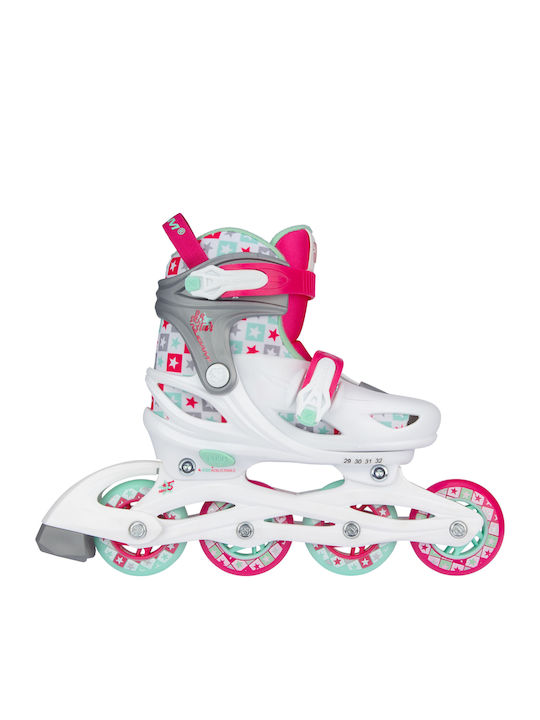Nijdam Sk8 Star Inline Αυξομειούμενα Rollers Λευκά Παιδικά Nijdam Sk8 Star Inline Αυξομειούμενα Rollers Λευκά Παιδικά