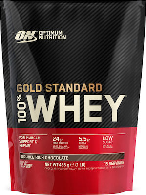 Optimum Nutrition Gold Standard 100% Whey Proteină din Zer cu Aromă de Ciocolată dublă bogată 450gr