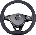AMiO Car Steering Wheel Cover with Diameter 37-39cm σε Σχήμα D Synthetic Black /AM