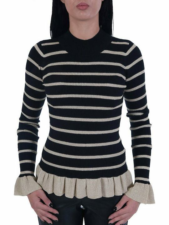 RELISH KNIT VEROL MAGLIA ZEBAGO ZEBAGO BOLAN FINISH SLEEVE STRIPES BLACK/GOLD