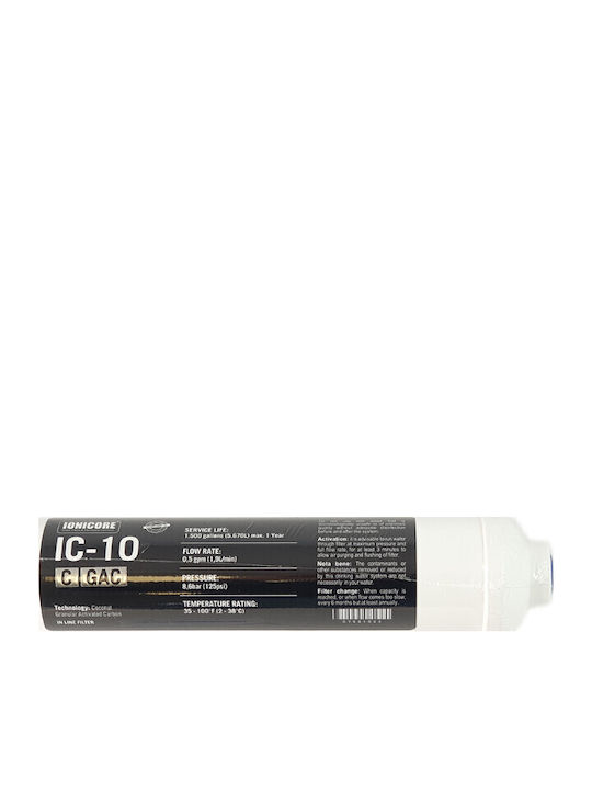 Ionicore In Line IC-10 Granular Activated Carbon External Universal Replacement Water Filter