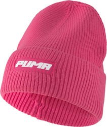 PUMA Beanie Beanie with Rib Knit in Fuchsia color