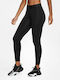 Dri-Fit Pro Therma Training Γυναικείο Cropped Κολάν Σύσφιξης με Fleece Επένδυση Μαύρο