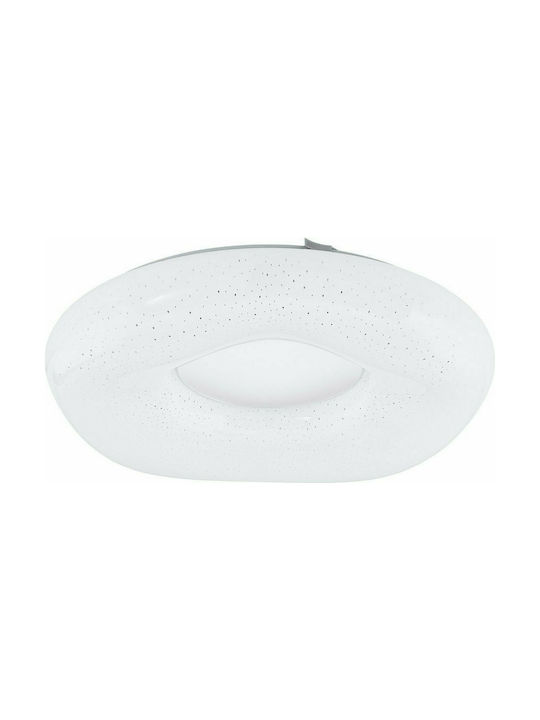 Eglo Zamudilo Μοντέρνα Πλαφονιέρα Οροφής με Ενσωματωμένο LED και Κρύσταλλα σε Λευκό χρώμα