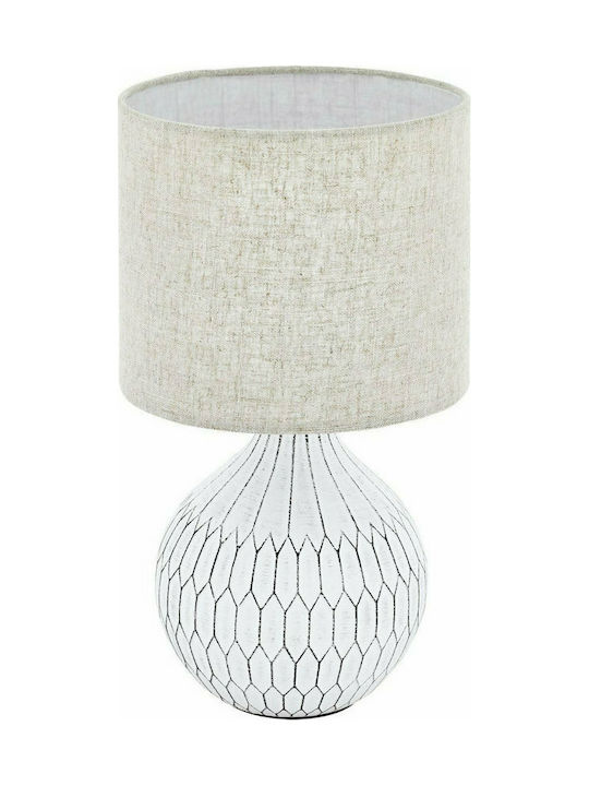 Eglo Bellariva Ceramic Table Lamp for Socket E27 with White Shade and Base 99332