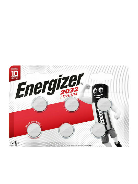 Energizer Μπαταρίες Λιθίου Ρολογιών CR2032 3V 6τμχ