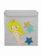 Potwells Children's Folding Storage Box made of Fabric Mermaid Gray 33x32x32cm 1pcs
