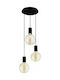 Eglo Pozueta Pendant Light Three-Light for Socket E27 Black